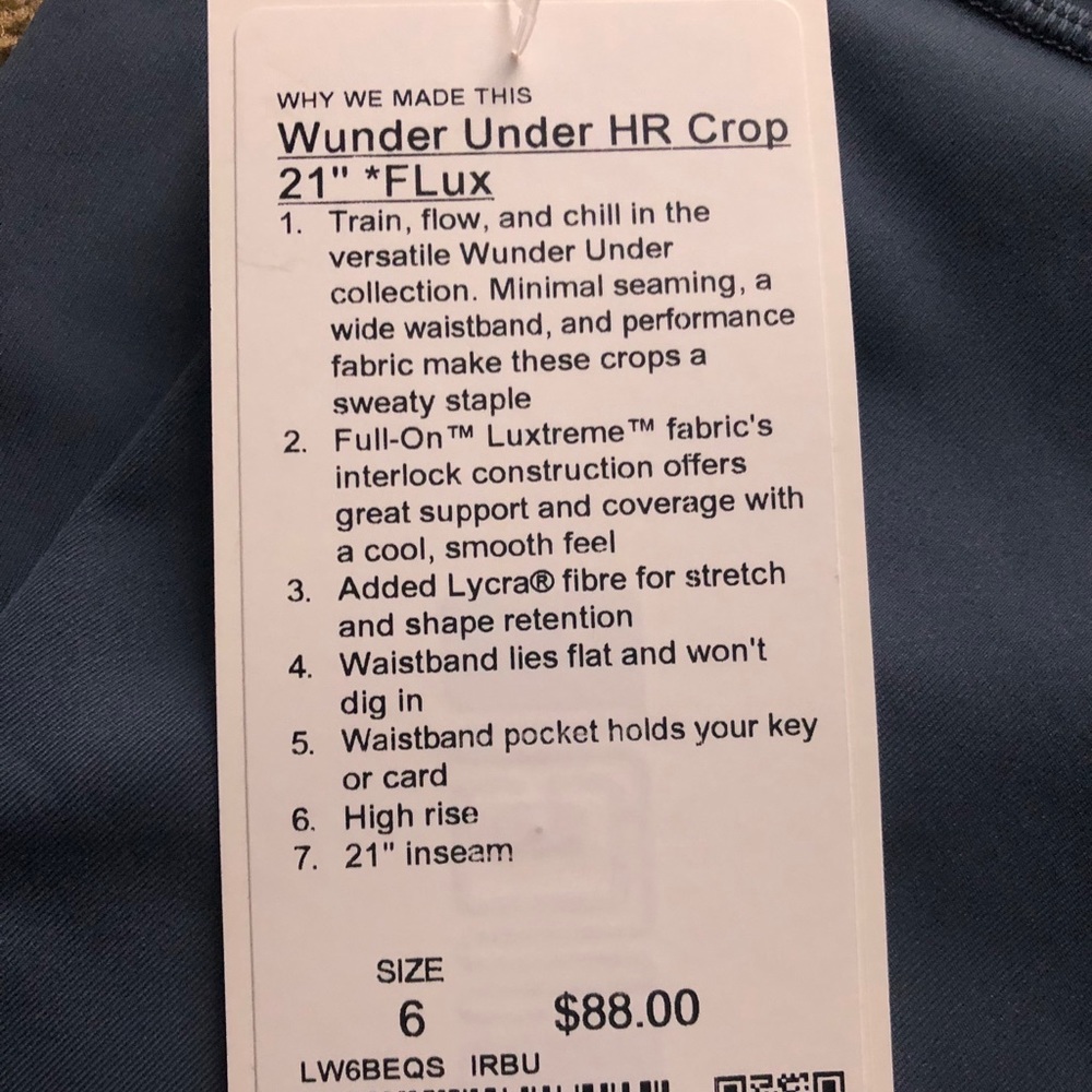 NWT wunder under high rise 21” crop iron blue - Picture 4 of 4